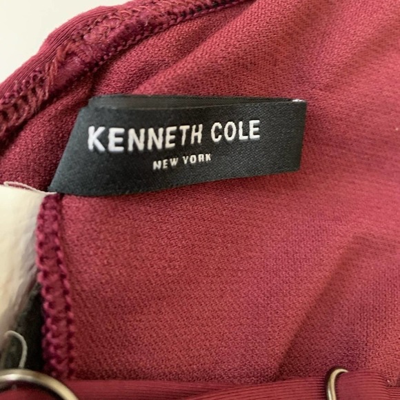 Kenneth Cole Lace Up Burgundy One Piece Swimsuit size Small MED - Picture 3 of 15